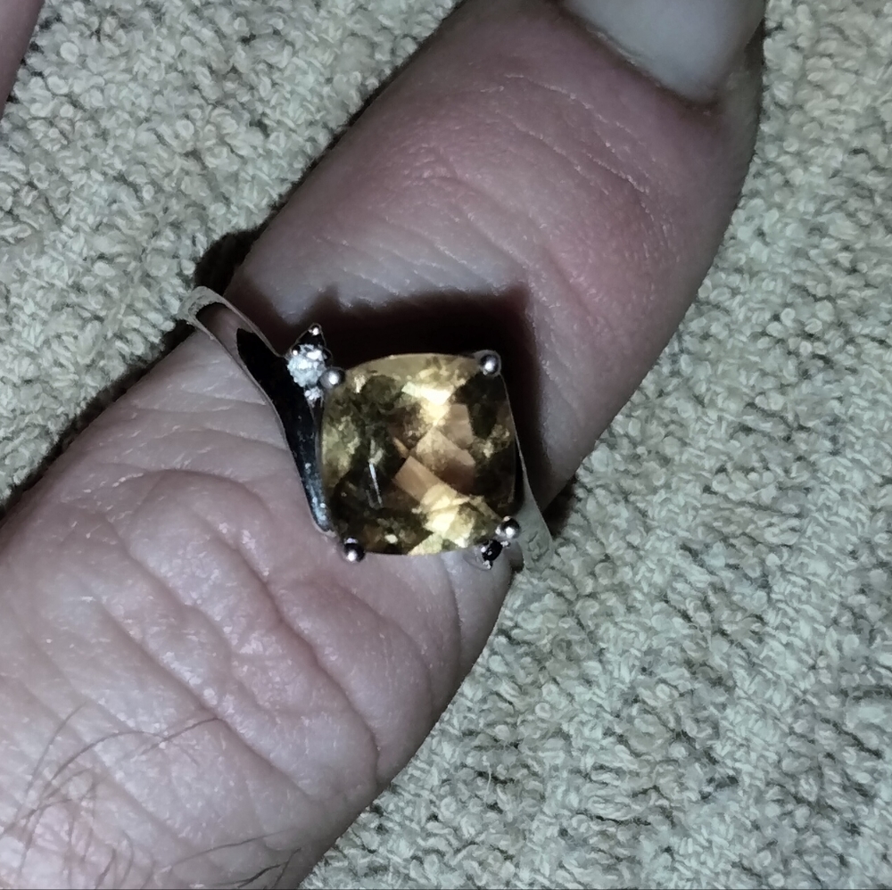 Sterling silver citrine stone ring